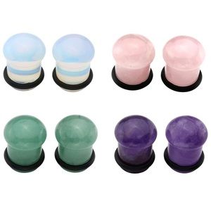 Set of 4 pairs Mushroom Saddle Plugs 0g